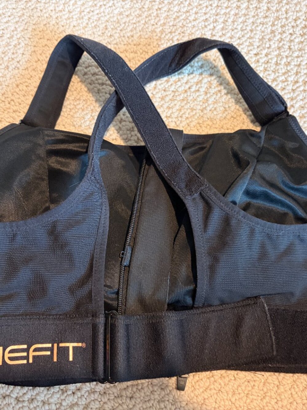 SHEFIT WOMEN'S HIGH IMPACT SPORTS BRA BLACK - Picture 8 of 9